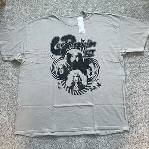 Urban Outfitters Beige Led Zeppelin Graphic Tee